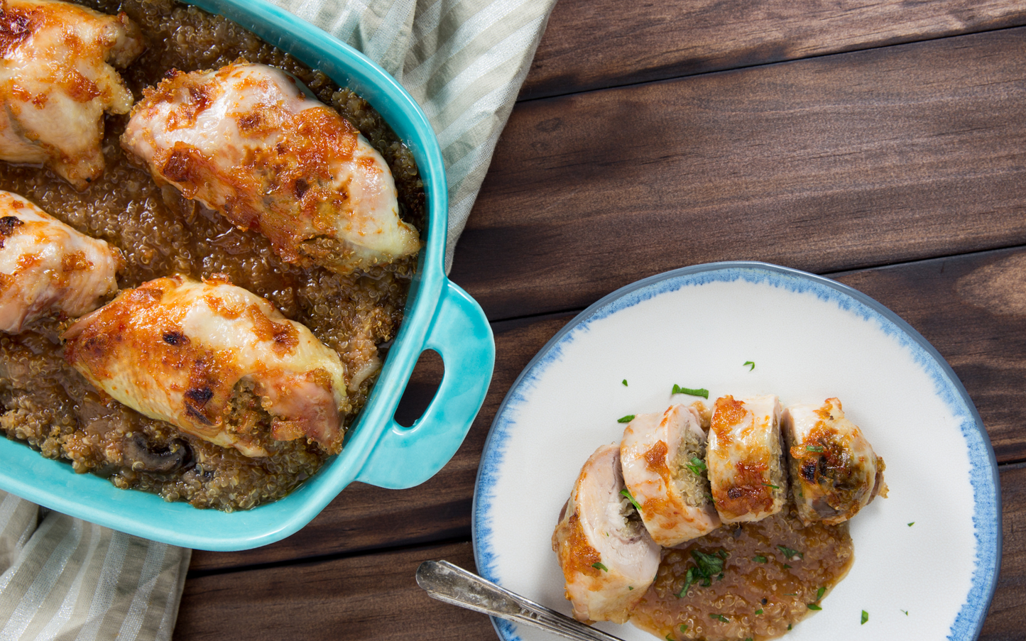 Pesach Quinoa and Mushroom Stuffed Capons
