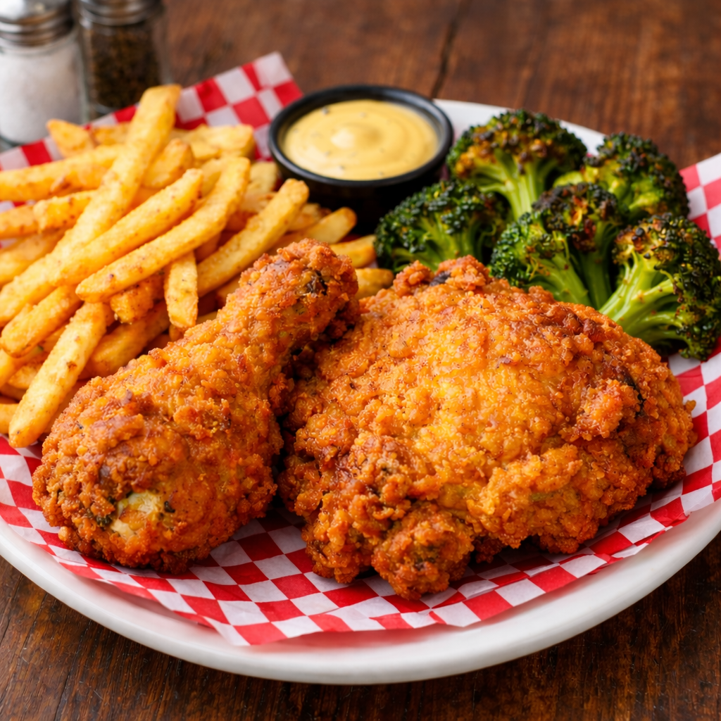 New! Bone-In Fried Chicken — Fry + Oven Finish