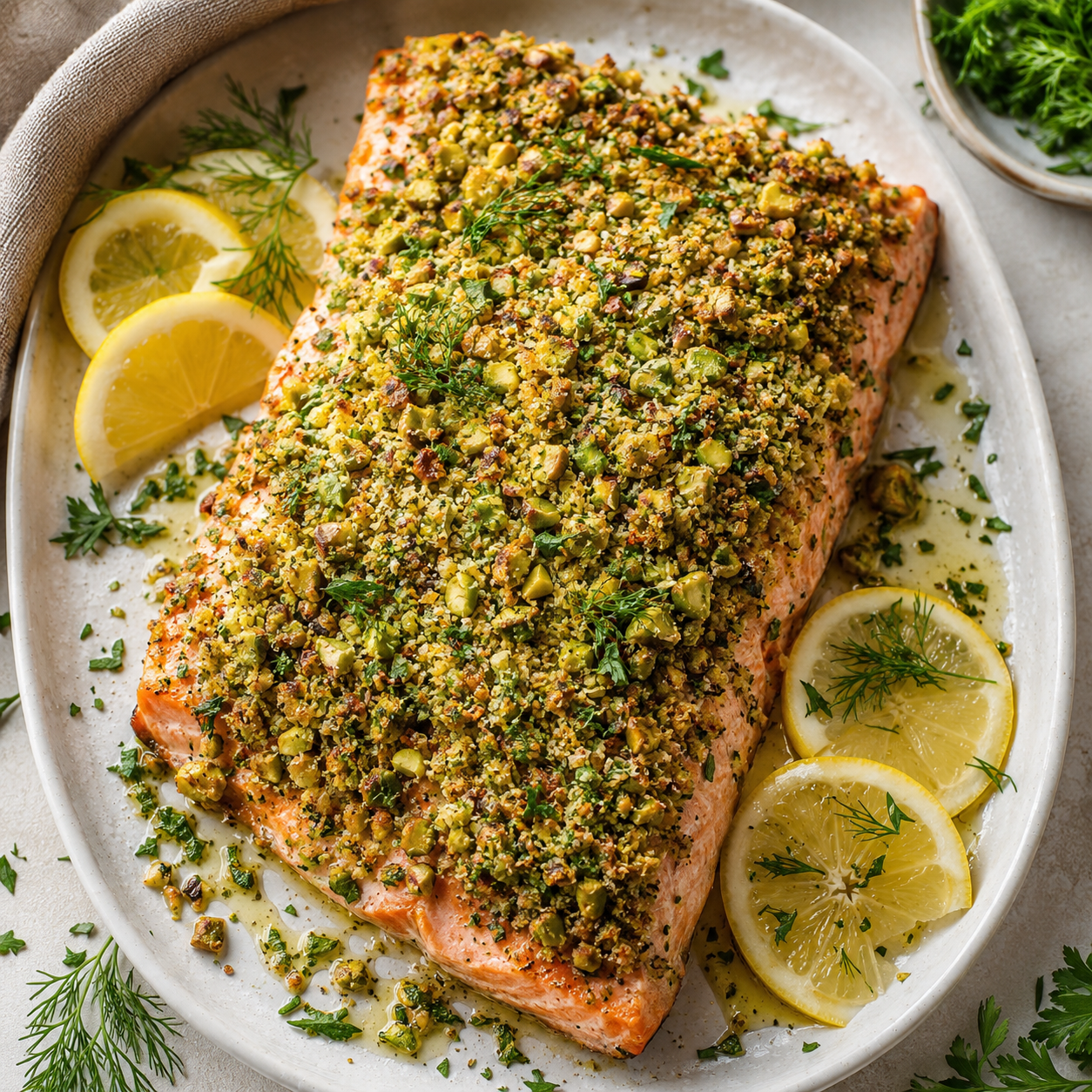 🌼⛰️ Pistachio Panko Herb Crusted Salmon ✨🌷