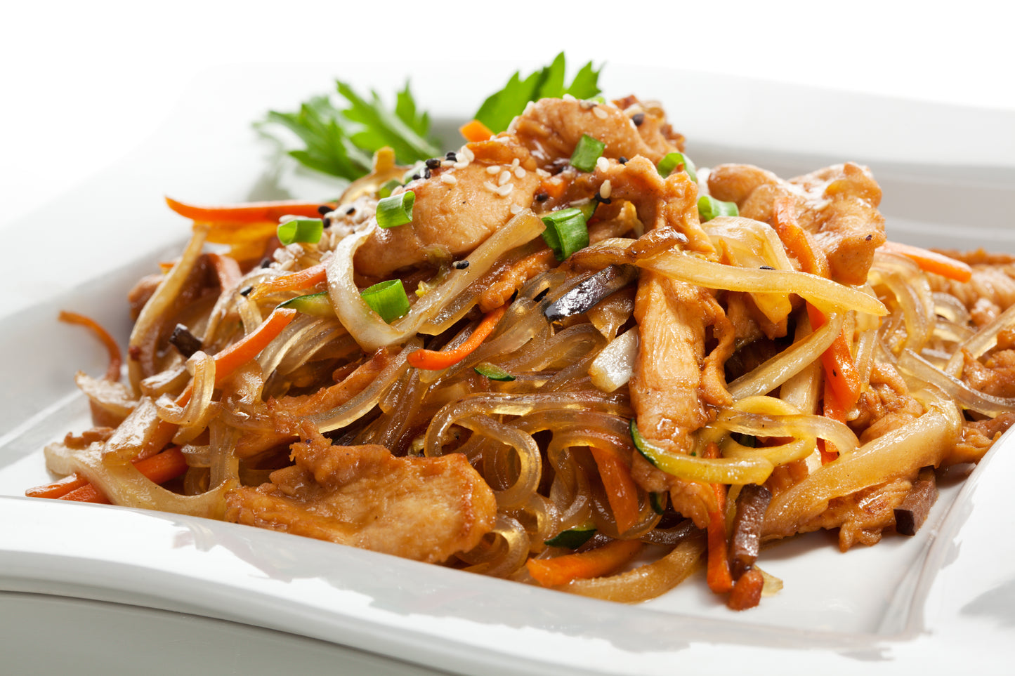 Chinese Chicken & Vegetable Stir Fry with Rice Noodles