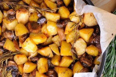 Add Roasted Potatoes and Mushrooms