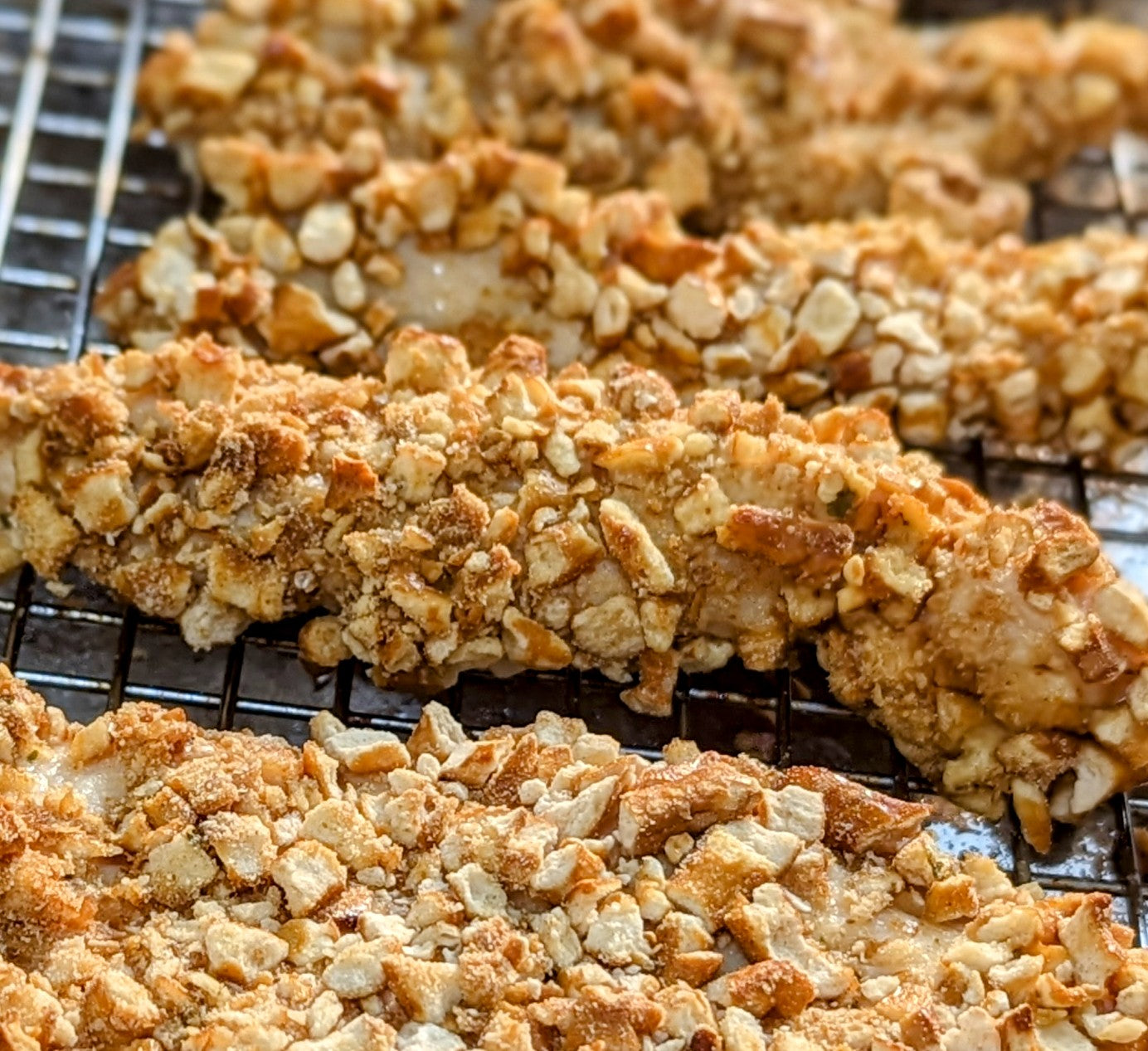 Crispy Pretzel Chicken with Savory Southern Mash and Slaw