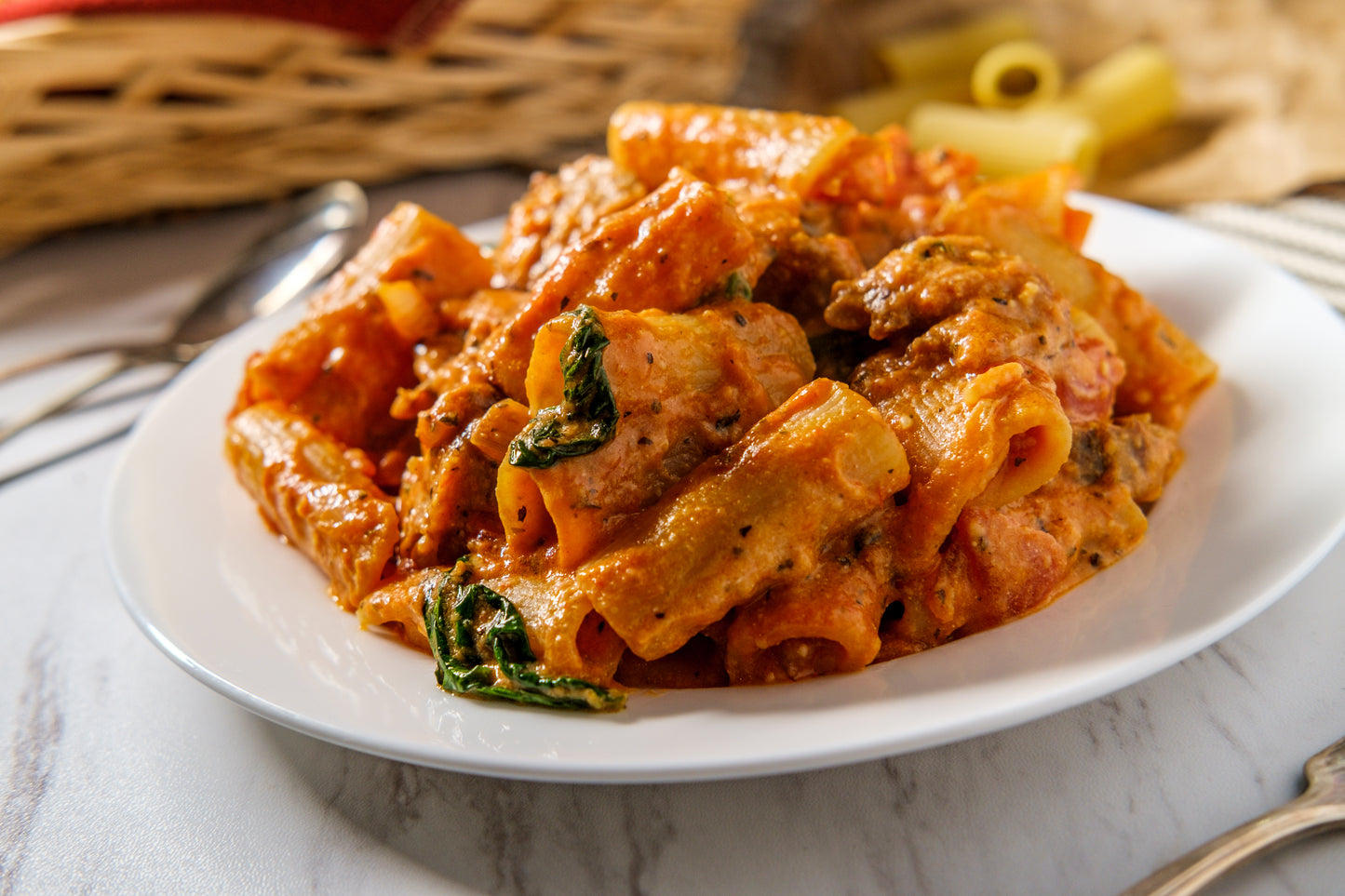Penne A La Vodka (Order before Shabbos and get a FREE sides Cesar Salad.)