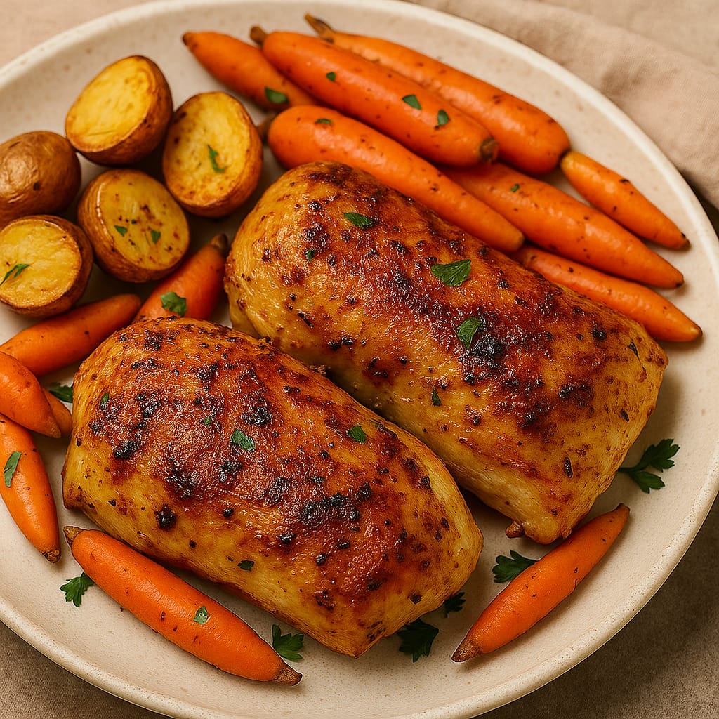 (New!) Garlic & Herb Roasted Chicken with Crispy Potatoes