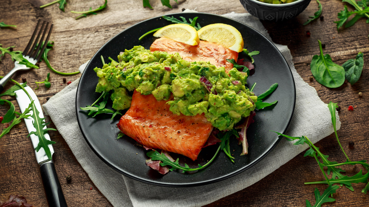 Herb Crusted Salmon & Avocado Salsa