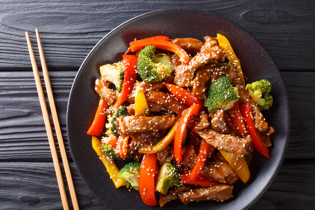 Sesame Beef with Pepper Stir Fry