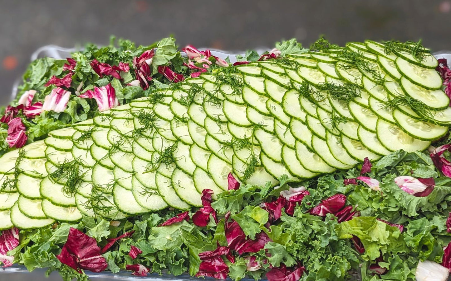 Whole Side of Salmon with Cucumber "Scales"