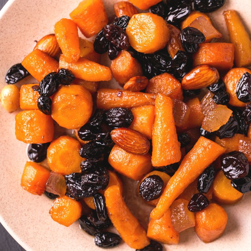 Classic Sweet Tzimmes with Carrots and Dried Fruit