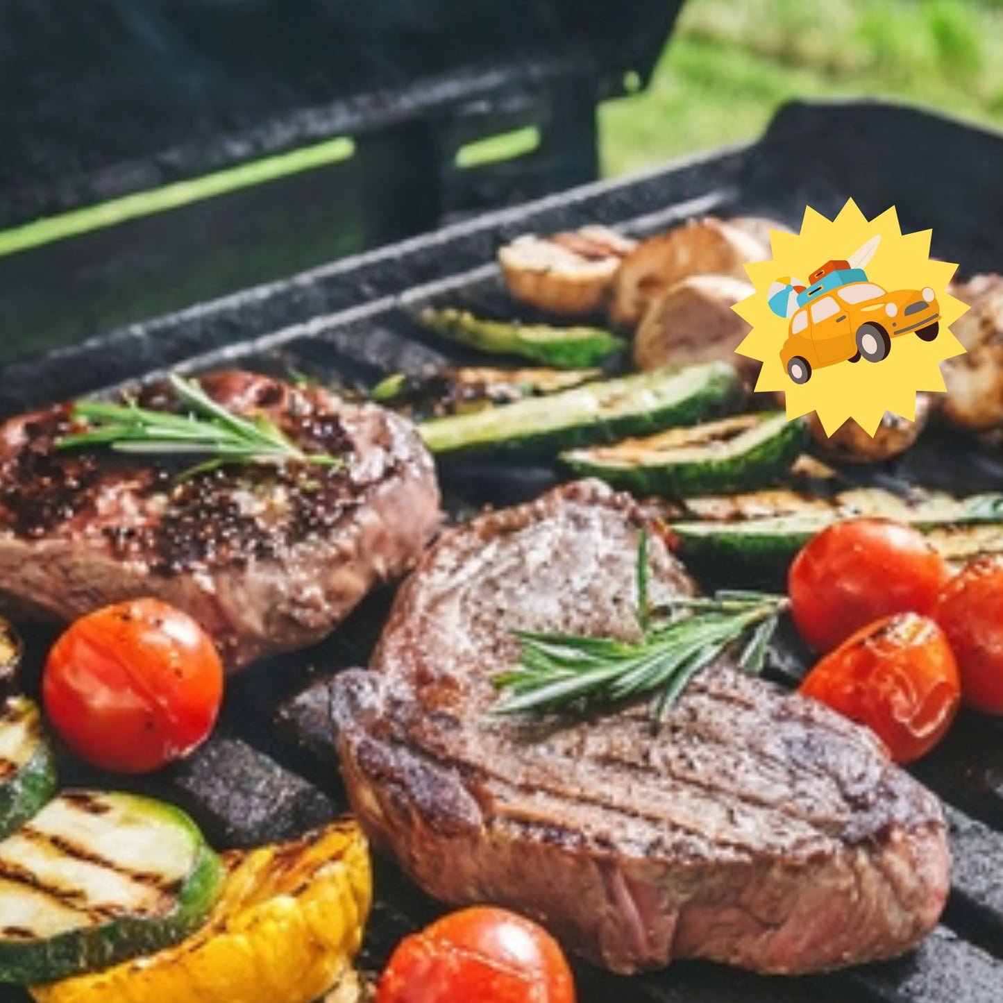 Summer Travel Steak with Grilled Balsamic Vegetables