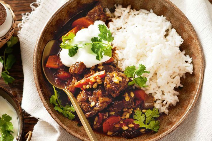 Moroccan Beef & Barley Stew