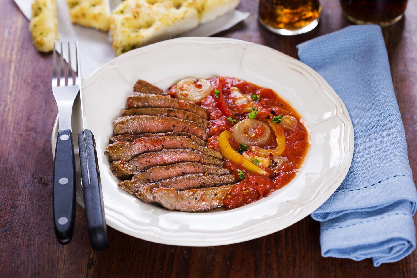 Sirloin,Steak,With,Pizzaiola,Sauce