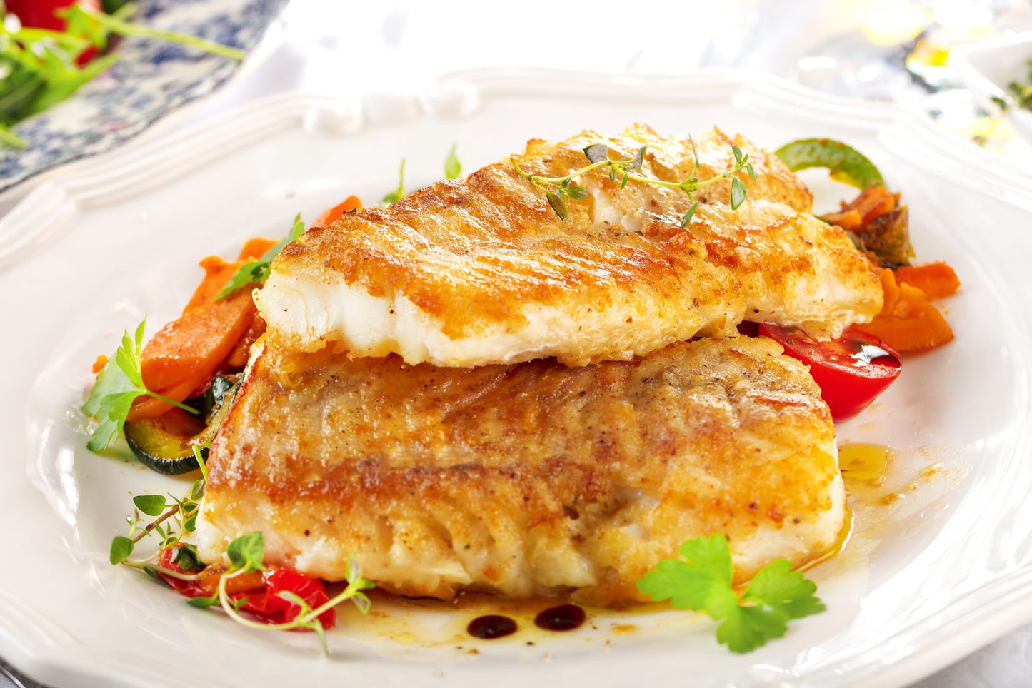 Fresh,Backed,Codfish,Filet,On,White,Table