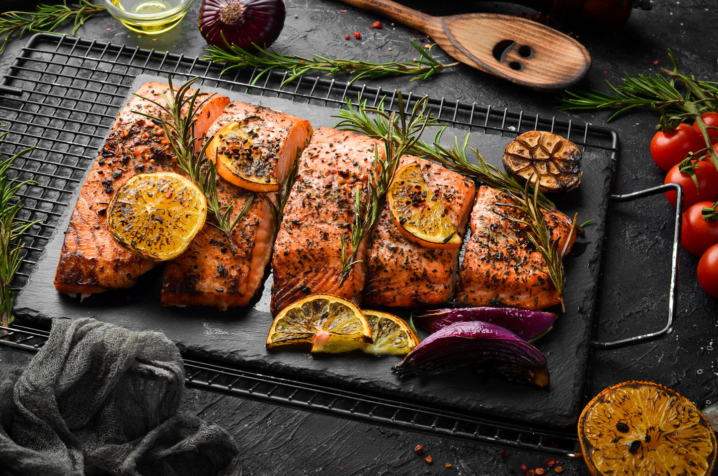 Garlic Herb Salmon with Roasted Veggies