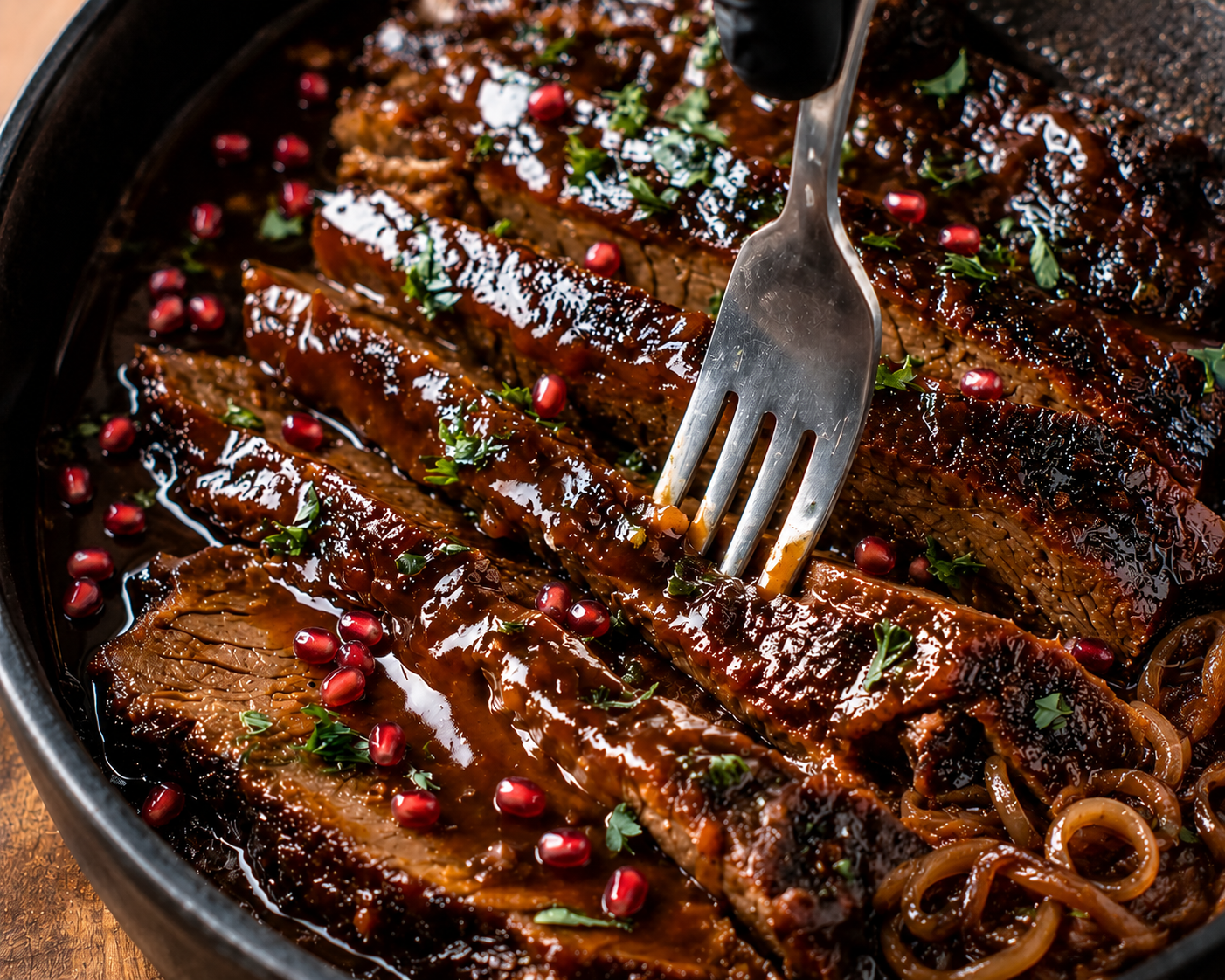 🌼⛰️Pomegranate Glazed Onion Brisket✨🌷