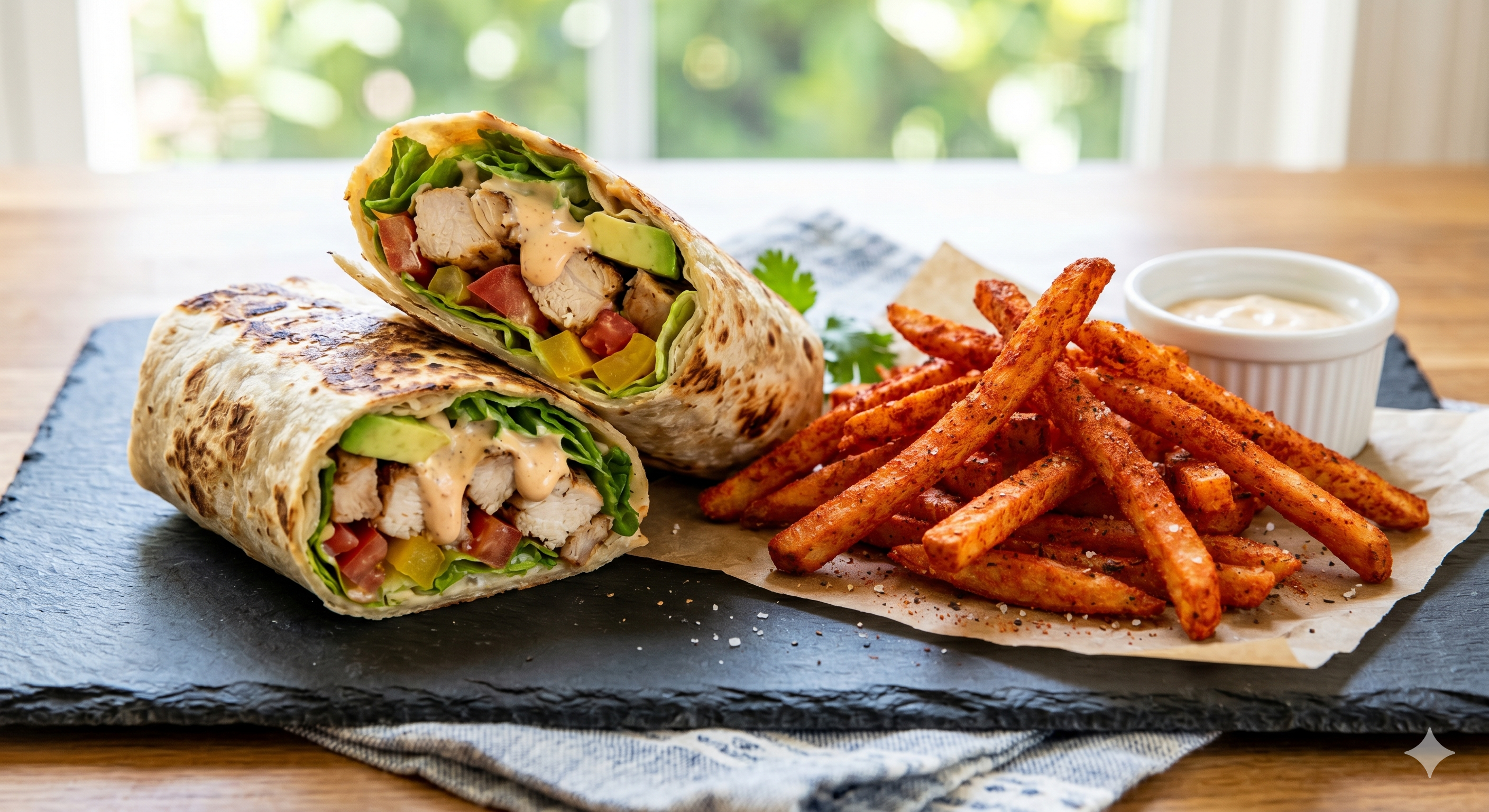 New! 🌯Cali Chicken Wraps with Seasoned Fries🌯