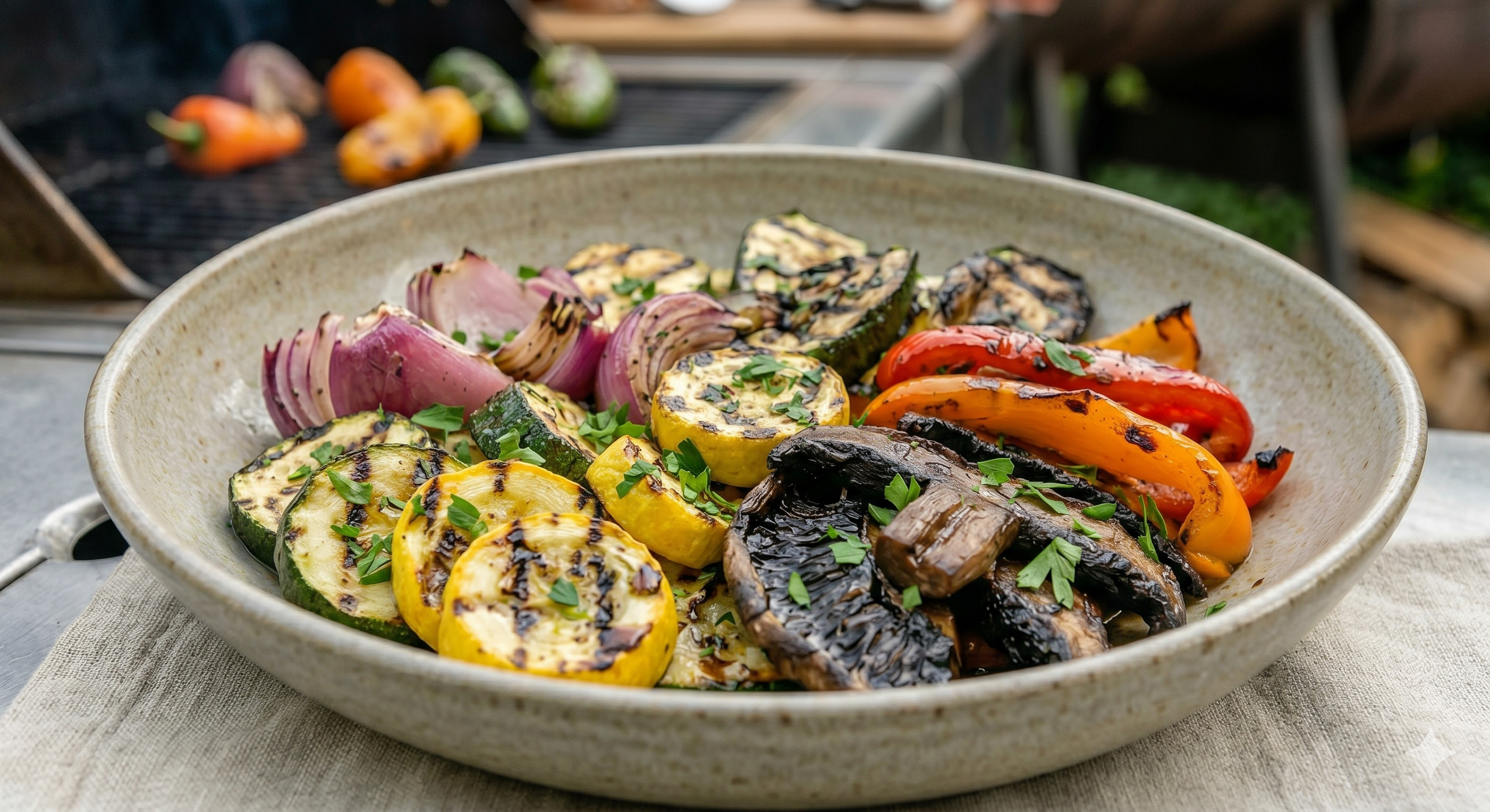Early Bird Gift:  New Charred Summer Market Vegetables 4 Servings (Orders of $150+)