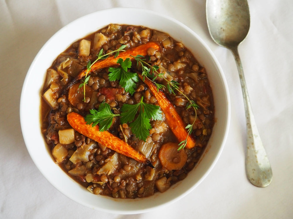 Add Lentil Soup with Peas and Carrots 1