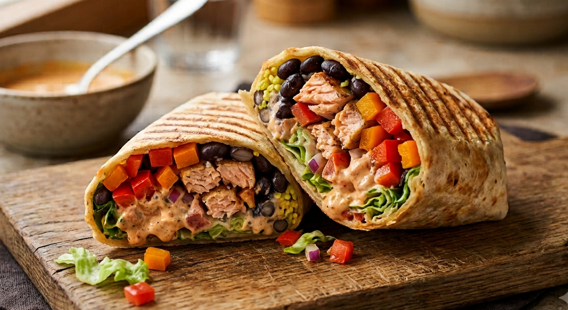 New! Toasted Southwest Salmon Wrap