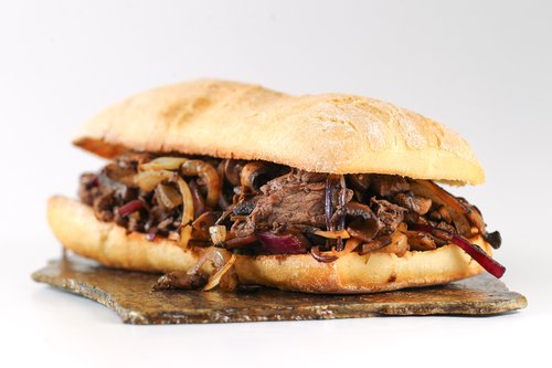 Steak Sandwich with Sauteed Mushrooms and Onions