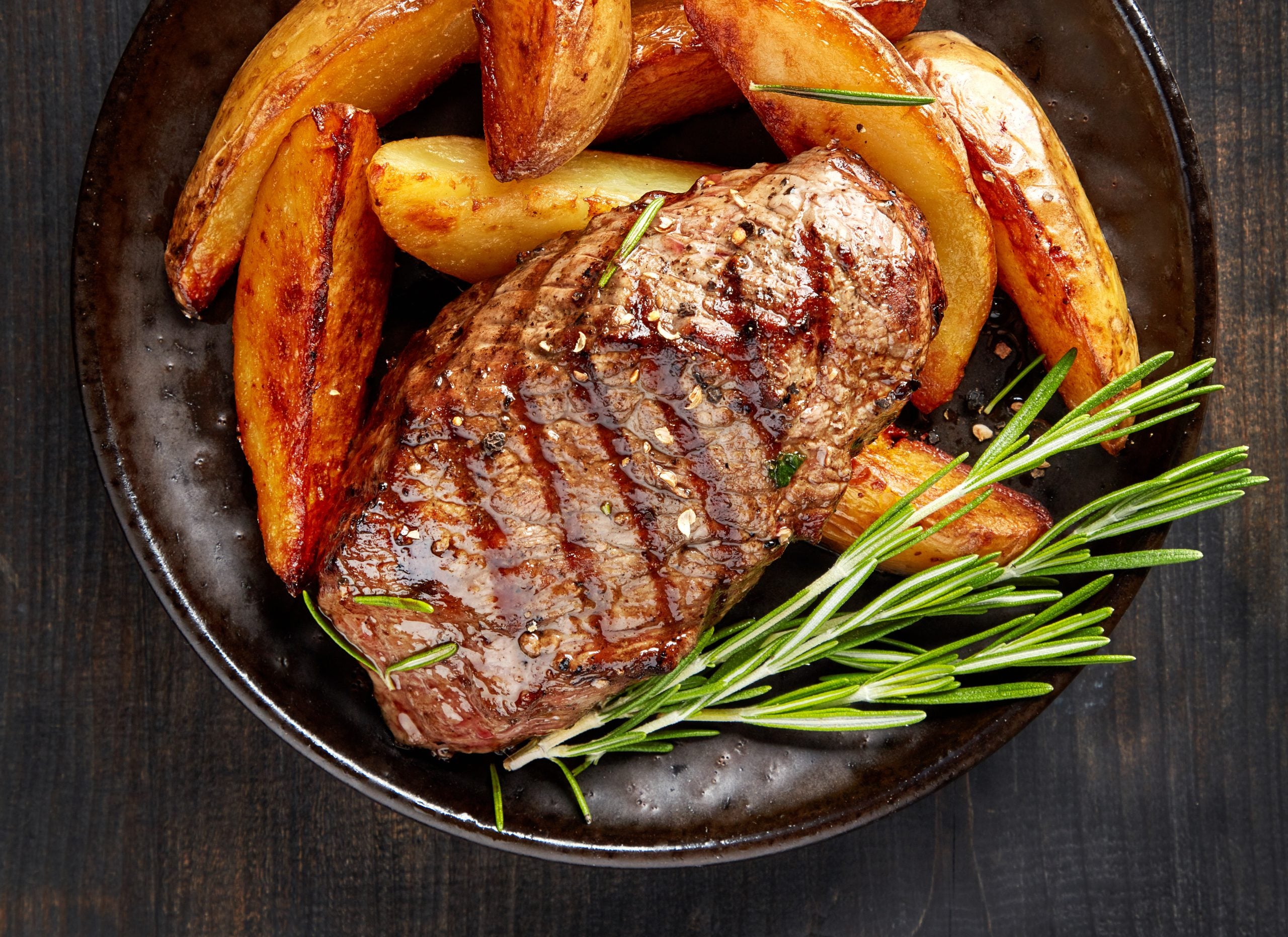 Grilled London Broil with Roasted Potato Wedges 1